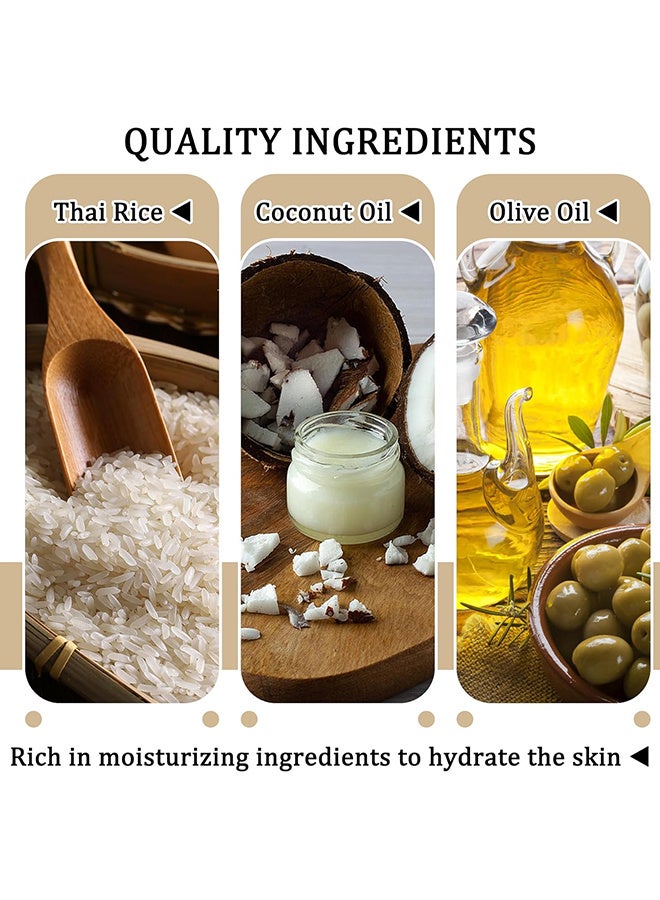 Goreem Rice Collagen Handmade Soap, Thailand Rice Soap Rice Water Face Wash And Bathe Soap, Deep Cleaning Handmade Soap Wedding Gift, Deep Cleaning Rice Handmade Soap Bar, Gentle Long-Lasting Moisturizing Rice Milk Soap For Face & Body Skin Care - Image 4