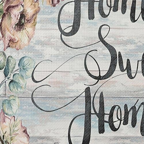 Home Dynamix Cozy Living Home Sweet Home Floral Runner Anti-Fatigue Kitchen Mat, Non-Slip Floor Mat, Padded Standing Desk Mat, Grey/Blue, 17.5"x30" - Image 3