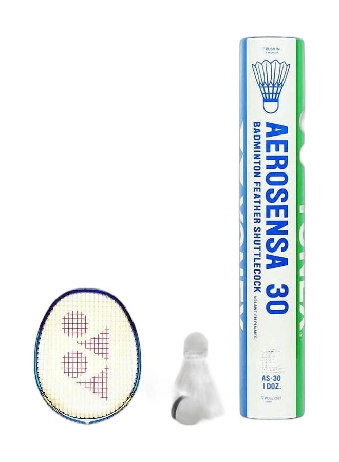 Yonex Nanoray Ace Cyan Badminton Racket + Aerosensa 30 Feather Shuttle Cock, Number 3 Pack - Image 1