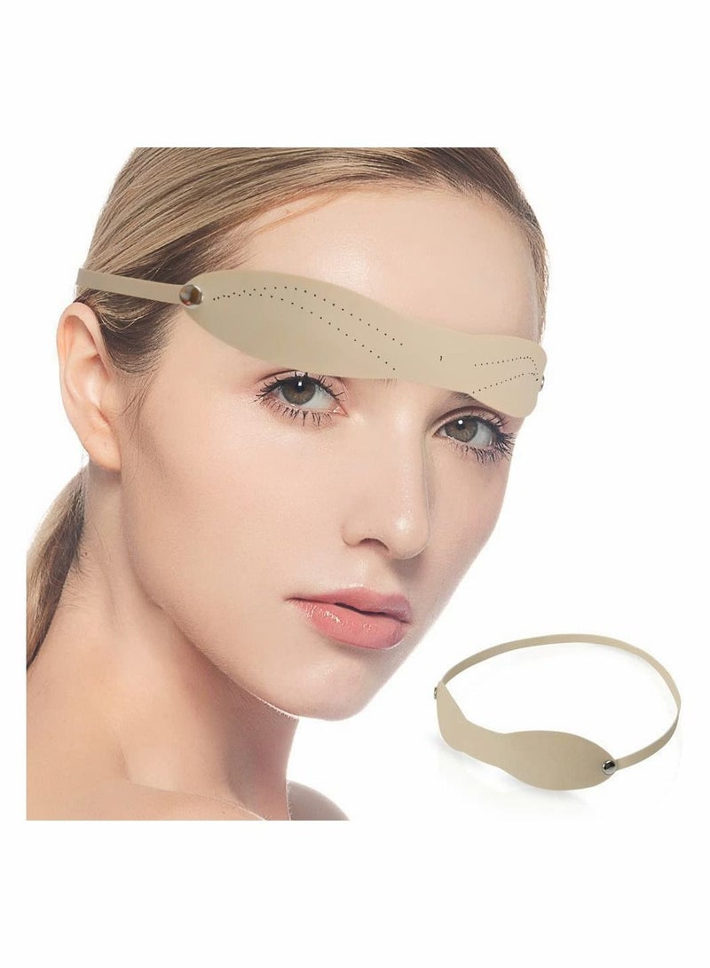 Excefore 10 Style Eyebrow Makeup Practice Headband Set, Silicone Tattoo Eyebrow Training Headbands with Dotted Line, Fake Skin Eye Brow Stroking Tool - Image 1