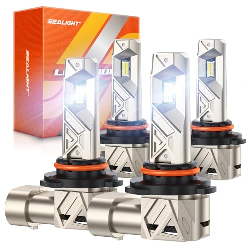 SEALIGHT 9005 9006 Bulbs Combo, 96000LM 1000% Bright S6 Pro 9005 9006 Bulb with 32Lighting Chips, 80,000hrs+ Lifespan, HB3 HB4 Drving Fog Light 6500K White, 1:1 Size Plug and Play, Pack of 4 - Image 1