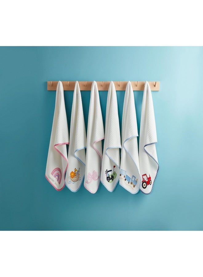 مد باي بطانية مبطنة برسومات قطار للأطفال من Mud Pie، مقاس 34 بوصة × 28 بوصة - Image 2