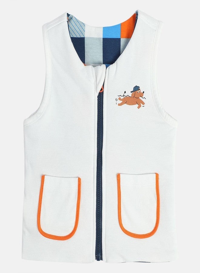 miniklub Baby Boys Round Neck Sleeveless Multi Color Knit Gilet (6-9M) - Image 3