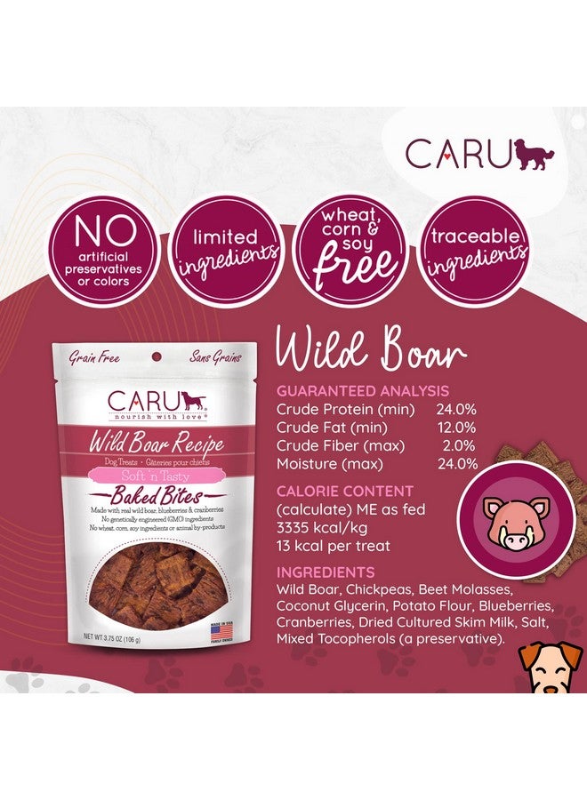 Caru - Soft n’ Tasty Baked Bites - Wild Boar Bites Dog Treats - Flavorful Training Treats - 3.75 oz Bags - Pack of 3 - Image 3