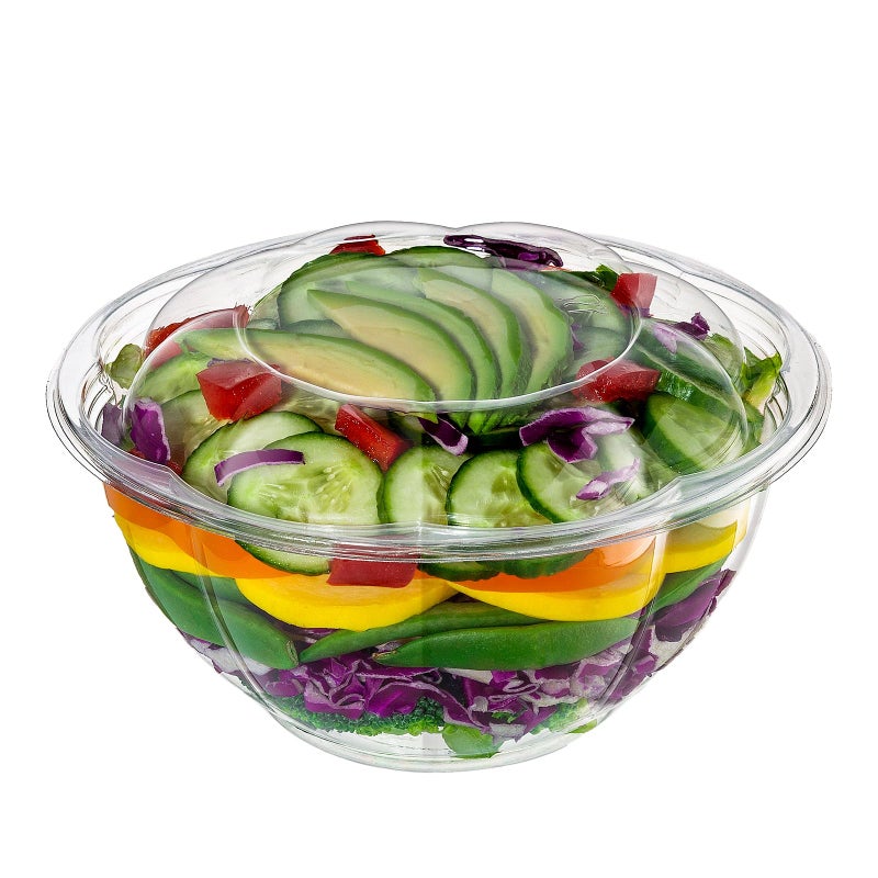 Comfy Package 32 oz  50 Count Clear Plastic Salad Bowls with Lids Disposable Salad Containers for Lunch  Perfect for Takeout Salads and Meal Prep