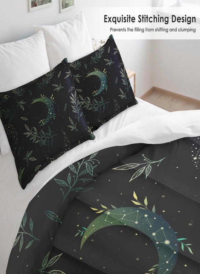 Pamnest Comforter Set King Size, Green Boho Space Soft 3 Pcs Bedding for Kids and Adults, Herbs Witch Floral Comforter Set with Pillowcase, for Bedroom Bed Decor - Image 4