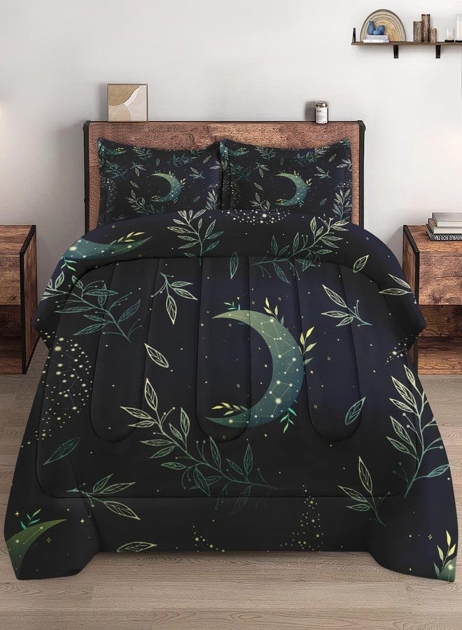 Pamnest Comforter Set King Size, Green Boho Space Soft 3 Pcs Bedding for Kids and Adults, Herbs Witch Floral Comforter Set with Pillowcase, for Bedroom Bed Decor - Image 3