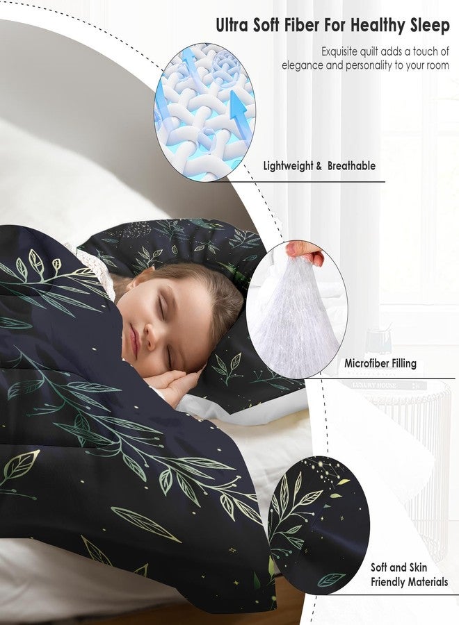 Pamnest Comforter Set King Size, Green Boho Space Soft 3 Pcs Bedding for Kids and Adults, Herbs Witch Floral Comforter Set with Pillowcase, for Bedroom Bed Decor - Image 5