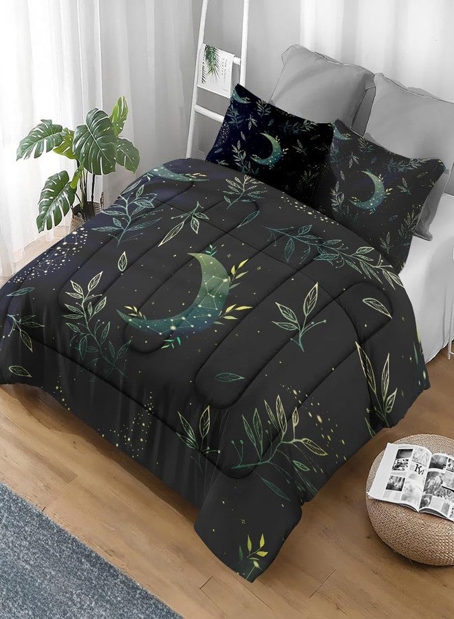Pamnest Comforter Set King Size, Green Boho Space Soft 3 Pcs Bedding for Kids and Adults, Herbs Witch Floral Comforter Set with Pillowcase, for Bedroom Bed Decor - Image 2
