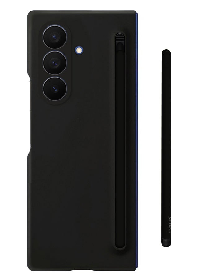 CATANES Case Cover and S Pen for Samsung Galaxy Z Fold 7, Slim Case with Built-in Compact S Pen, Holder and Storage Slot for Pen - Black - Image 3