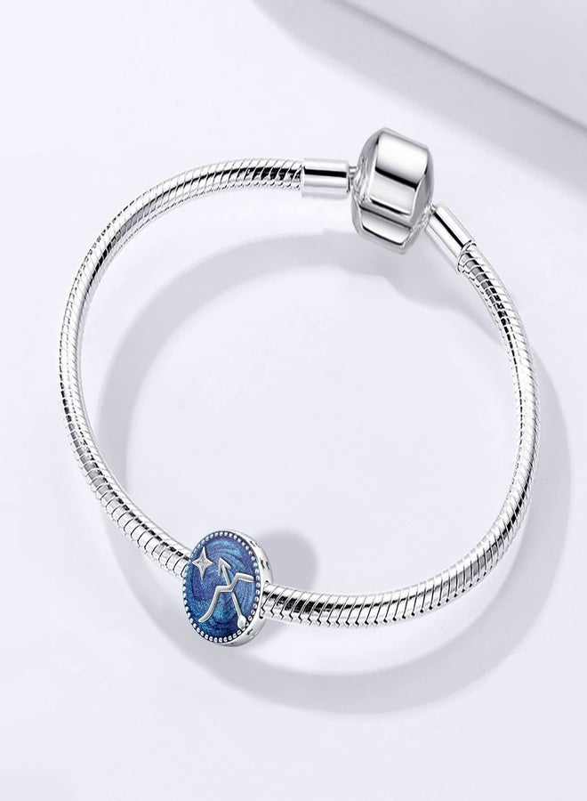 QeenseKc Sagittarius Zodiac Sign Charm Constellation Bule Enamel Star Charm for Pandora Bracelet Birthday Gift Aut-6_Bead_Sagittarius - Image 4