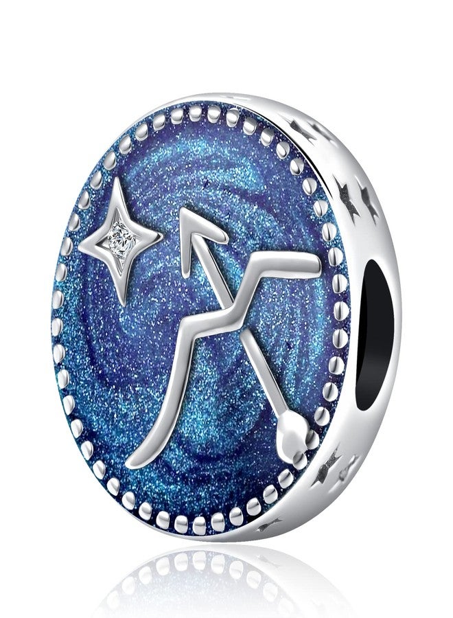 QeenseKc Sagittarius Zodiac Sign Charm Constellation Bule Enamel Star Charm for Pandora Bracelet Birthday Gift Aut-6_Bead_Sagittarius - Image 1