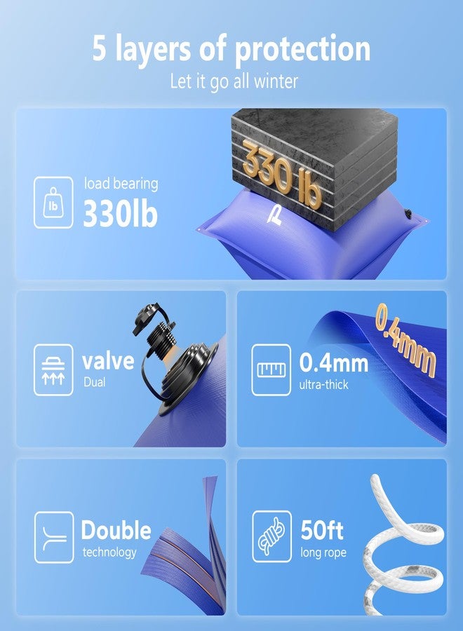 POOLHACKER Pool Pillows for Above Ground Pools, Winterizing Ice Equalizer 0.4mm Ultra Thick Pool Cover Air Pillow for Winter, Pool Closing Kit for Above-Ground Swimming Pool, 50ft Rope Included 4*8 ft - Image 5