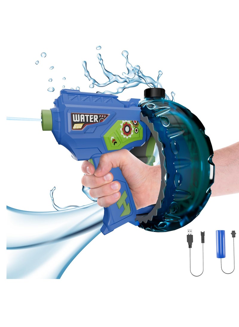 Excefore Electric Water Guns for Adult Kid, 32+ FT Range Powerful Classic Water Squirt, Strongest Full Auto WaterPistol High Capacity 800+ Water Blaster, Summer Outdoor Swimming Pool Water Toy, Blue - Image 1