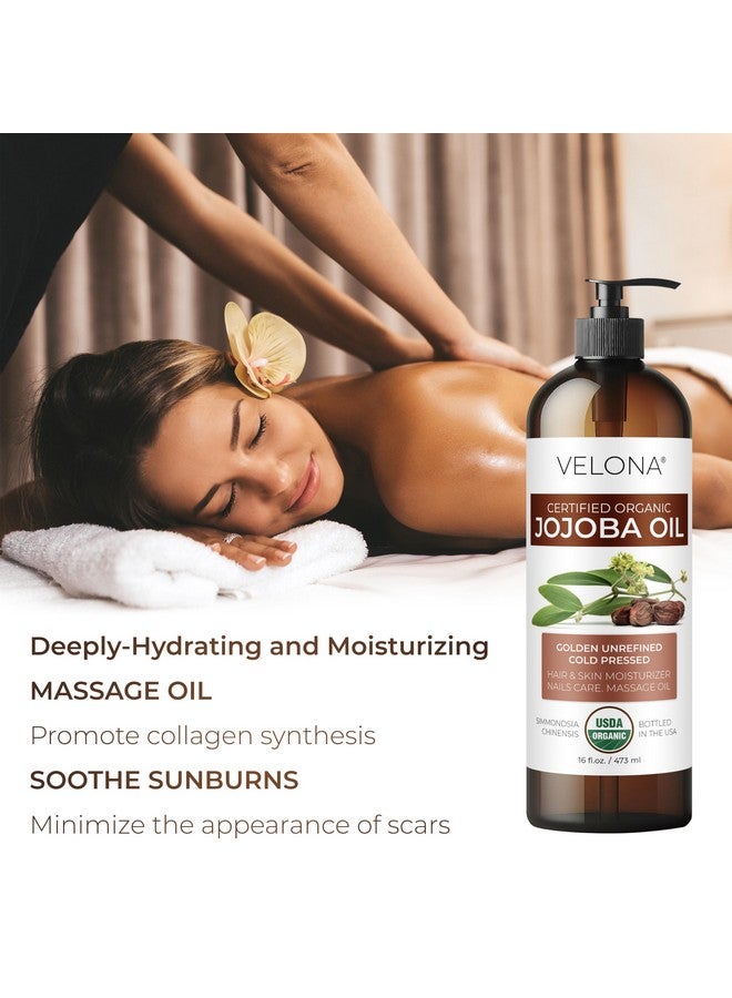 فيلونا زيت الجوجوبا من فيلونا، عضوي معتمد من وزارة الزراعة الأمريكية - ١٦ أونصة سائلة (مع مضخة) | ١٠٠٪ نقي وطبيعي | ذهبي، غير مكرر، معصور على البارد، خالٍ من الهكسين - Image 3