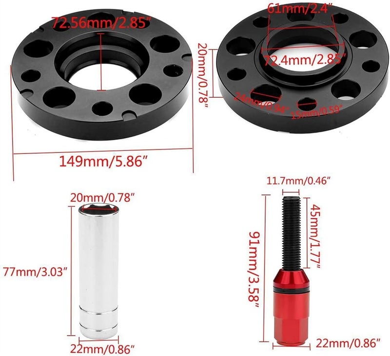 Vuzmode 20mm Hub-Centric Wheel Spacer Adapter for BMW - Image 2