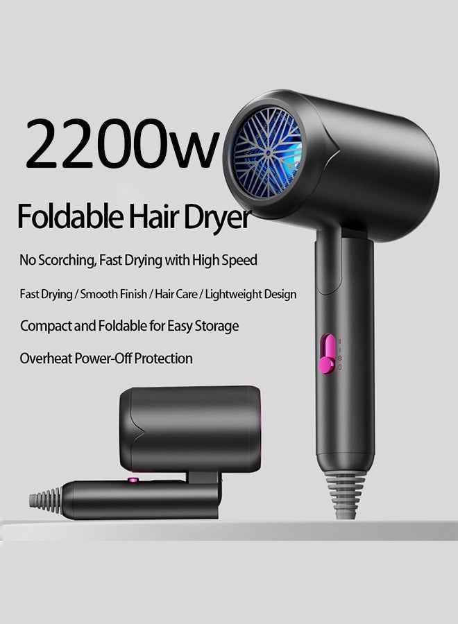 Univer Tang Hair Dryer,2200W Professional Salon Ionic Hair Dryer,Low Noise Fast Drying Ion Technology,Overheat Protection for Frizz-Free Shine,1 Smooth nozzle and 1 Wall Mount Bracket,3 Heating/Cold Settings,Hair Dryer For Home Salon Travel. - Image 3