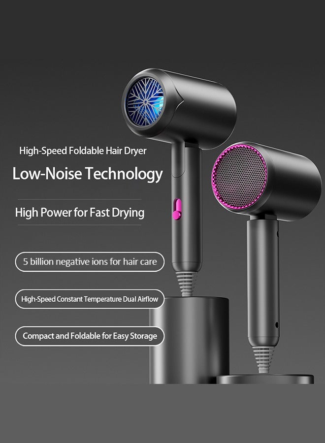 Univer Tang Hair Dryer,2200W Professional Salon Ionic Hair Dryer,Low Noise Fast Drying Ion Technology,Overheat Protection for Frizz-Free Shine,1 Smooth nozzle and 1 Wall Mount Bracket,3 Heating/Cold Settings,Hair Dryer For Home Salon Travel. - Image 4