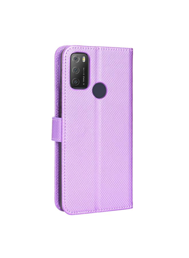 Green Tiger Case For Alcatel 1S 2021 / 3L 2021 / TCL 20E / 20Y Diamond Texture Leather Phone Case - Image 3
