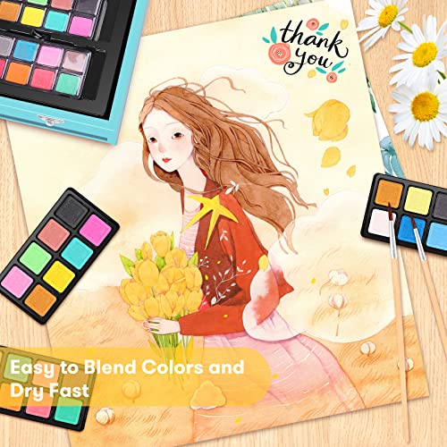 iBayam Arts and Crafts Gifts for Kids 6-14 Year Teens Boys Girls Christmas Gifts, 150-Pack Art Set Kits with 2 Sketch Pads, Coloring Book, 24 Colored Pencils, 24 Oil Pastels, 24 Watercolor, 60 Crayons - Image 5