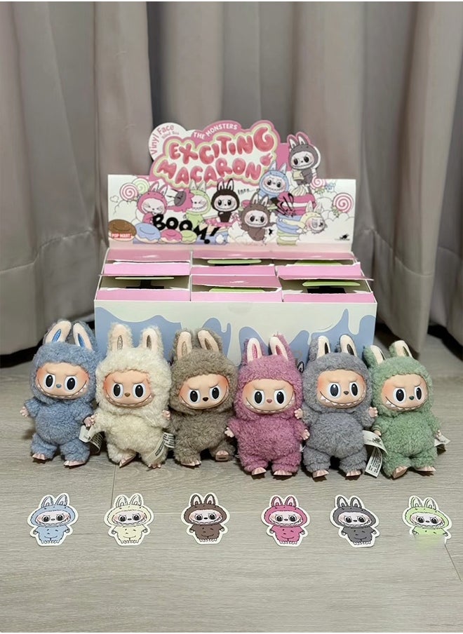 LABUBU - Labubu Exciting Macaron Plush Pendant Blind Box By Pop Mart (1 Random),Specifications:Fabru First Generation,Vinyl Plush Pendant,Security Code Can be Checked - Image 1