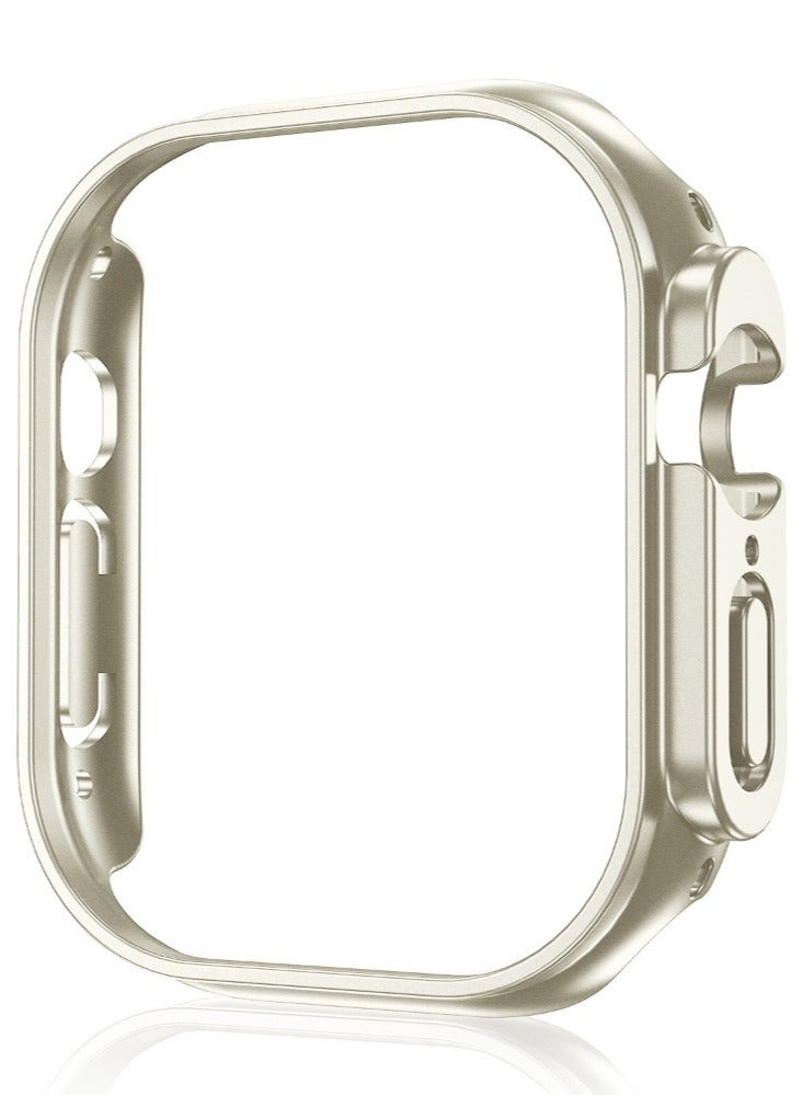 Compatible with Apple Watch Ultra2- 49mm Series 9 Case, Hard PC Shock Absorption Hard Case All Sides Edges Shockproof Protective Cover Frame [No Screen Protector] - Starlight