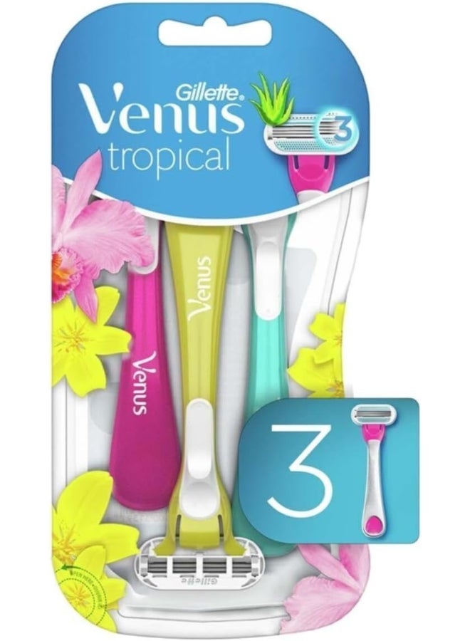 Venus شفرة حلاقة نسائية ذات رائحة استوائية من فينوس: 3 شفرات - Image 1