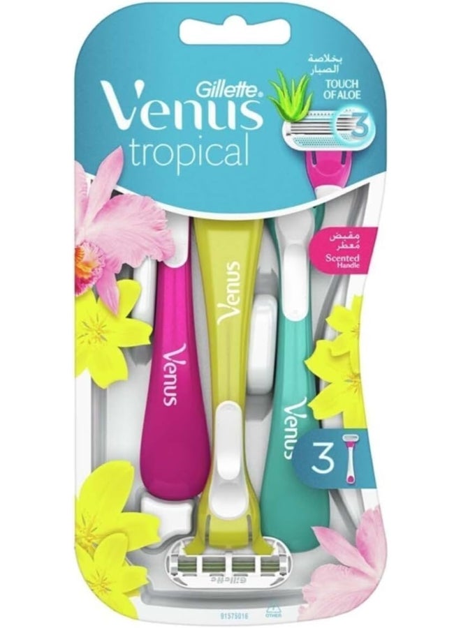 Venus شفرة حلاقة نسائية ذات رائحة استوائية من فينوس: 3 شفرات - Image 2