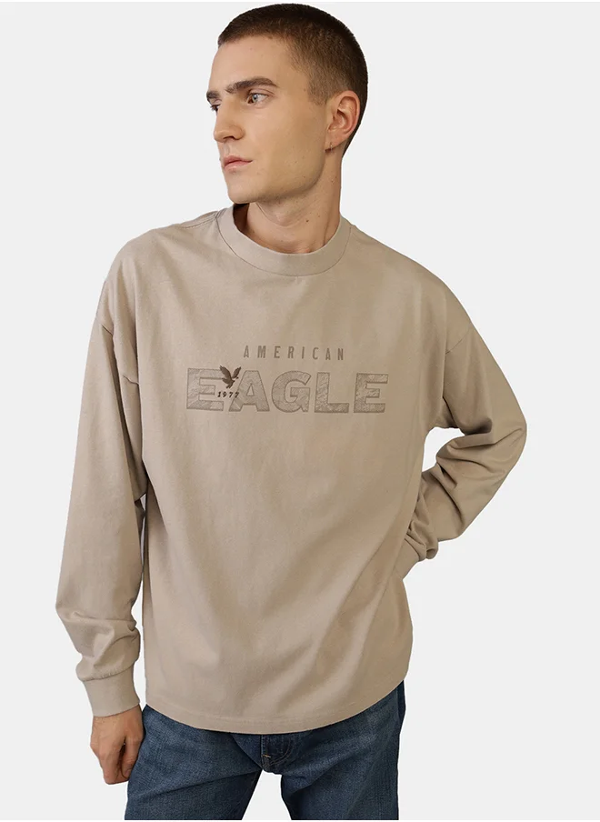 American Eagle AE Long-Sleeve Logo Graphic T-Shirt