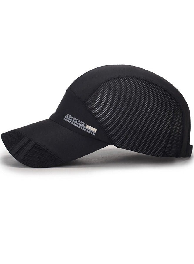 Quick-Drying Baseball Cap, Breathable Performance Running Cap, Mesh Lightweight Sports Cap Black - Image 2