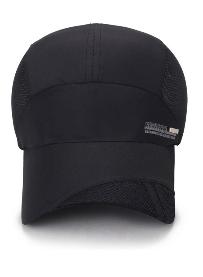 Quick-Drying Baseball Cap, Breathable Performance Running Cap, Mesh Lightweight Sports Cap Black - Image 3