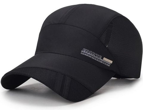 Quick-Drying Baseball Cap, Breathable Performance Running Cap, Mesh Lightweight Sports Cap Black