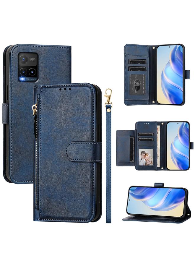 erorex Case For vivo Y33s 4G / Y21 2021 / Y21s / Y21T Multi-Card Slots Zipper Wallet Leather Phone Case - Image 1