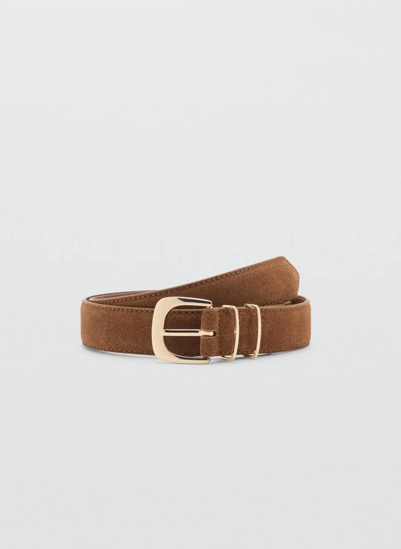 MANGO Suede Belt