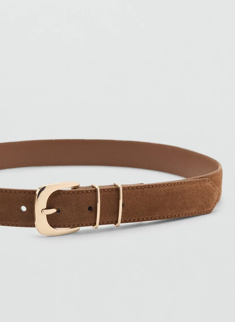 MANGO Suede Belt
