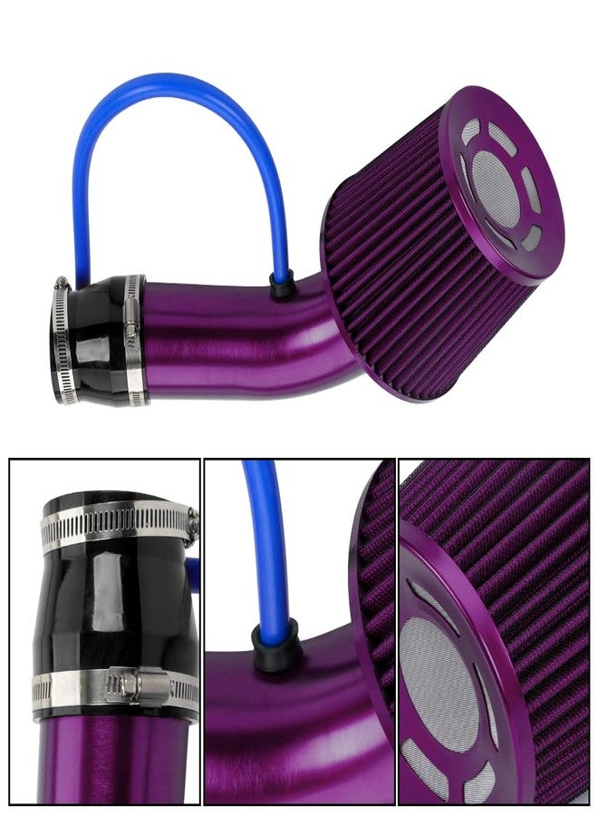 BARTOO Cold Air Intake Pipe Alumimum 3'' Cold air Intake Filter Induction kit (purple) - Image 4