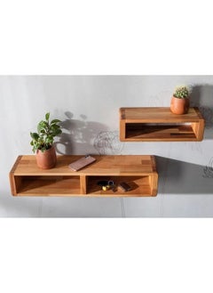 Home Gallery Wood Box Rectangle Wall Mount Shelves 100x18x25 - 50x18x20 cm  - Image 4