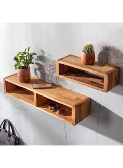 Home Gallery Wood Box Rectangle Wall Mount Shelves 100x18x25 - 50x18x20 cm  - Image 1