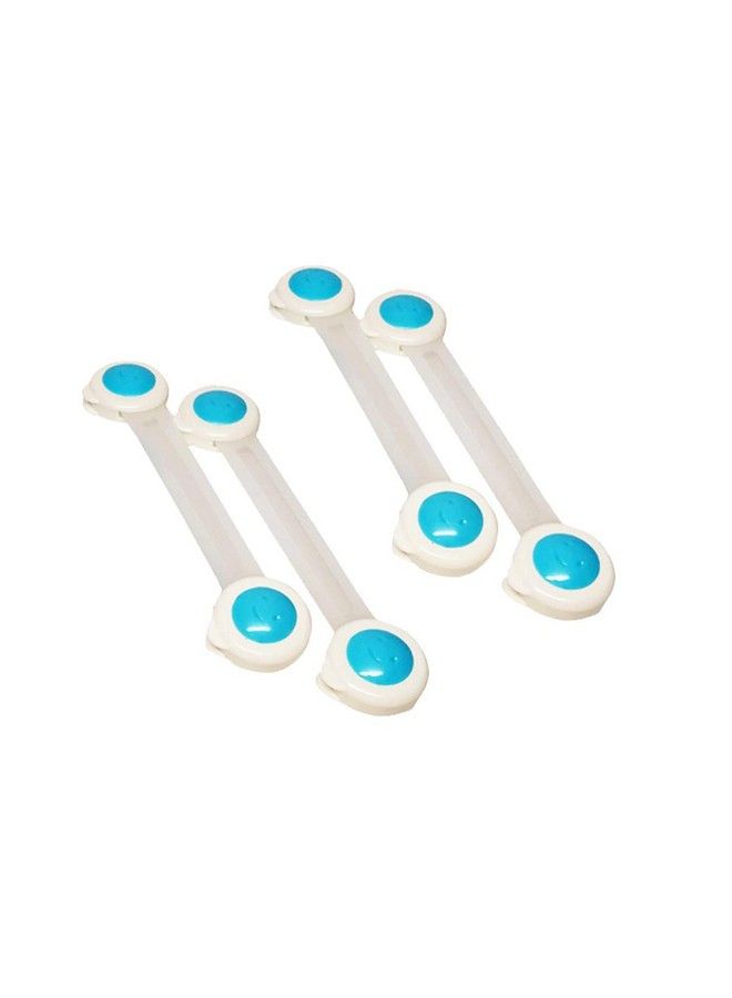 Syga 4 قطع أقفال أمان للأطفال; خزائن وأدراج وأجهزة ومقعد مرحاض وثلاجة وفرن محمية للأطفال; لا تتطلب أدوات; تستخدم شريط لاصق مزدوج ونظام قفل (ابتسامة زرقاء) - Image 1