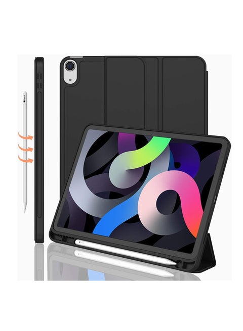 iPad Air 11 Inch Case 2024\2025 (6th Generation), iPad Air 5th Generation Case 2022/4th Generation Case 2020 10.9 Inch with Pencil Holder, Trifold Stand Smart Case (Black)