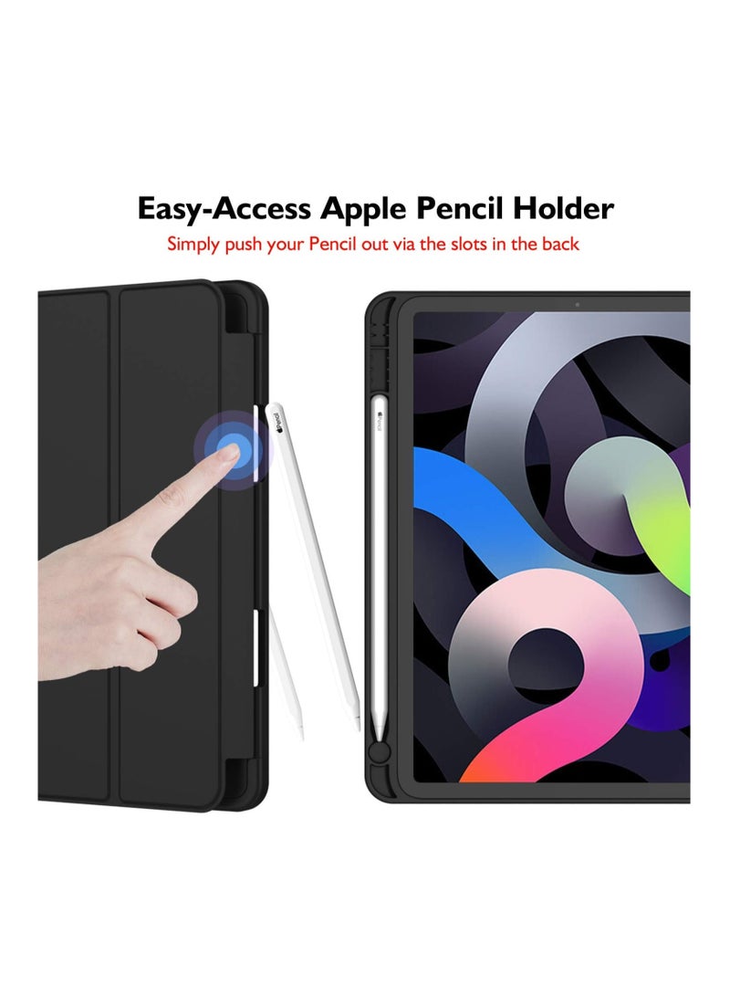 iPad Air 11 Inch Case 2024\2025 (6th Generation), iPad Air 5th Generation Case 2022/4th Generation Case 2020 10.9 Inch with Pencil Holder, Trifold Stand Smart Case (Black) - Image 3