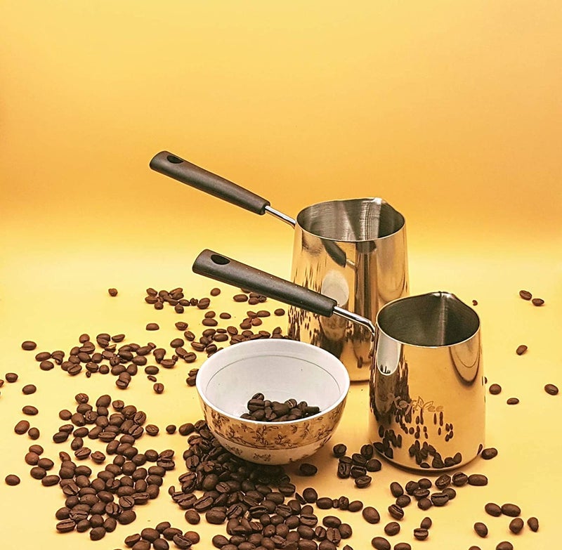 3D CREATIONS Stainless Steel Coffee Pot - Turkish, Greek, Hot Chocolate, Milk Warmer, Butter & Chocolate Melting, Percolator - Contemporary Design Cezve, Ibrik, Briki - 567Ml Capacity - Image 3