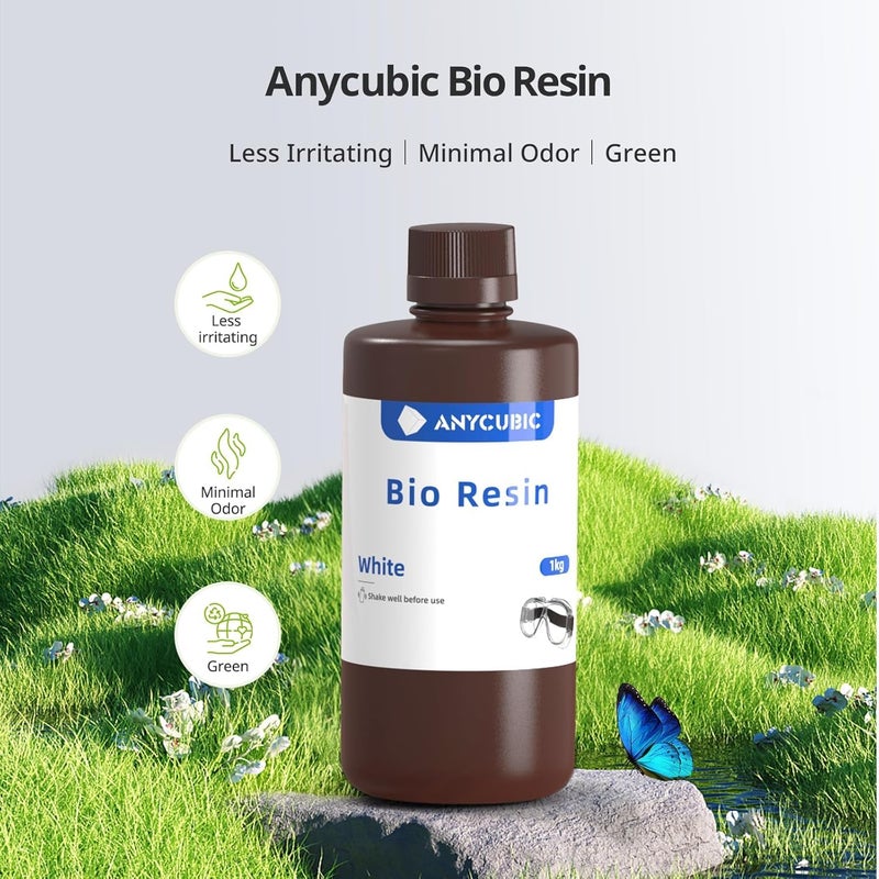 3idea راتنج ANYCUBIC الحيوي، راتنج فوتوبوليمر قياسي عديم الرائحة، راتنج يشبه ABS سريع التصلب بالأشعة فوق البنفسجية لطباعة 3D بدقة 8K/10K/14K (أبيض، 1 كجم) - Image 2