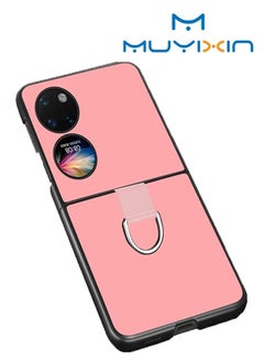 Muyixin جراب لهاتف Huawei P50 Pocket (ليس P50) غطاء واقٍ من الجلد الصناعي مع حزام حلقي مقاوم للصدمات وخفيف الوزن وواقي للهاتف الذكي قابل للطي لهاتف Huawei P50 Pocket  - Image 1