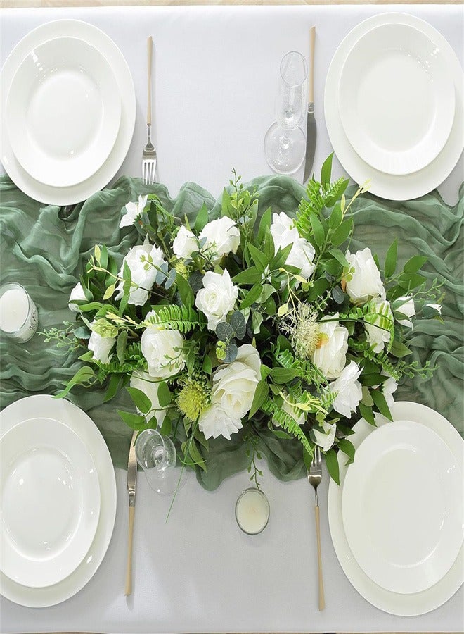 مفرش مائدة من قماش الجبن 35 × 118 بوصة مفرش مائدة من قماش الجبن الشاش مفرش مائدة من قماش الجبن مفرش مائدة ريفي لحفل زفاف طفل رضيع حفل زفاف عيد ميلاد عيد ميلاد - Image 4