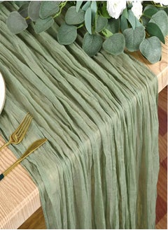 Generic Cheesecloth Table Runner 35x118 inch Boho Gauze Table Runner Cheese Cloth Table Runner Rustic Runner for Wedding Baby Bridal Shower Birthday Party Decorations  - Image 1