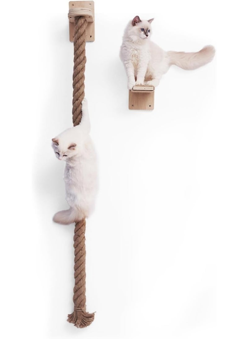 YOUWE7 Cat Tree with 4.7in Thick Climbing Rope, 78.75in Cat Tower with Scratching Post, Cat Tree Tower Featuring with Jumping Platform, Durable Cat Scratching Post - Image 1