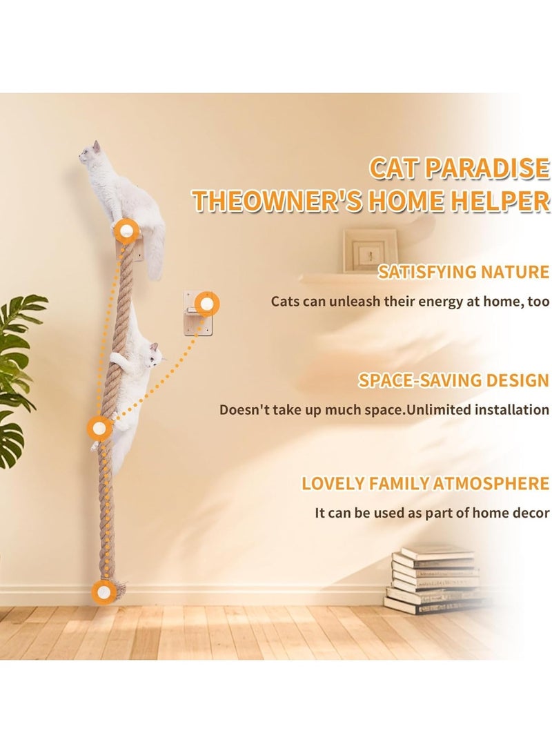 YOUWE7 Cat Tree with 4.7in Thick Climbing Rope, 78.75in Cat Tower with Scratching Post, Cat Tree Tower Featuring with Jumping Platform, Durable Cat Scratching Post - Image 4