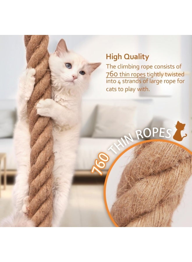 YOUWE7 Cat Tree with 4.7in Thick Climbing Rope, 78.75in Cat Tower with Scratching Post, Cat Tree Tower Featuring with Jumping Platform, Durable Cat Scratching Post - Image 3