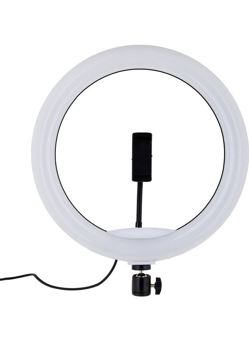 Generic MJ33 RGB LED Soft Ring Light With Phone Holder USB Plug Adjustable Angle And Stand For Vlogging Live Streaming And Photography  - Image 2